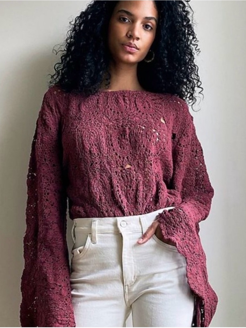 Free People Desert Daze Bodysuit Maroon